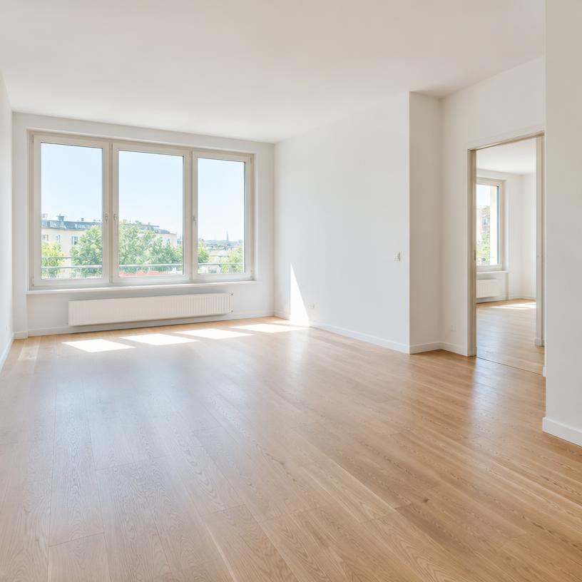 Clean empty apartment ready for moving