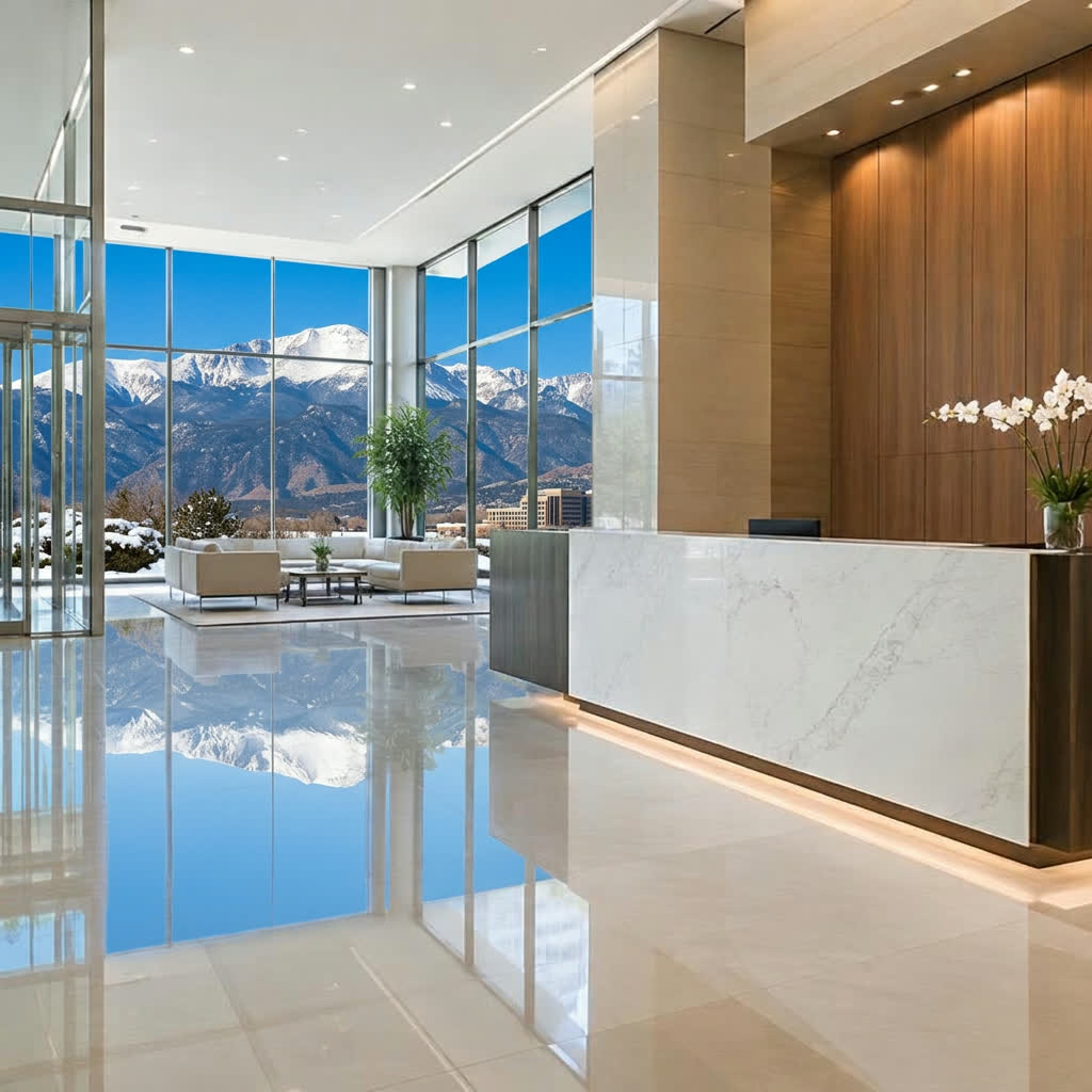 Polished commercial lobby